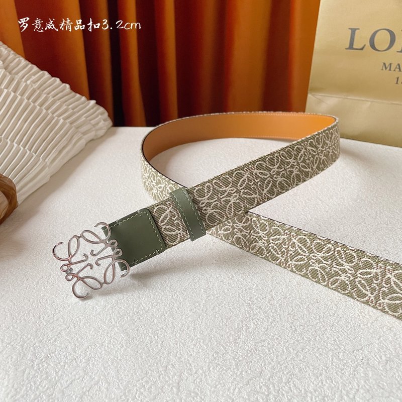 로에베 LOEWE 클래식 캔버스 소가죽 벨트 001-219910