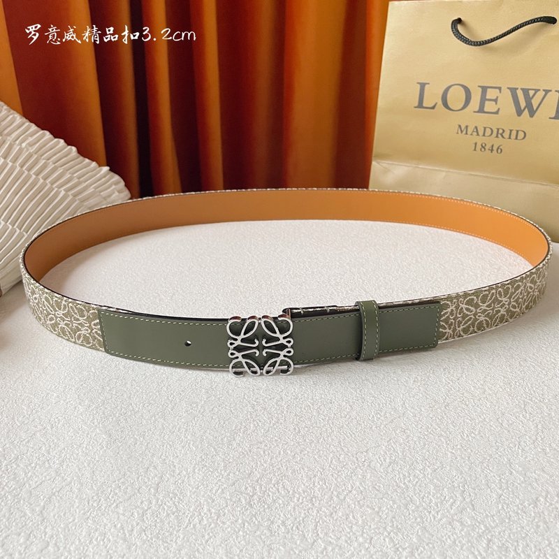 로에베 LOEWE 클래식 캔버스 소가죽 벨트 001-219910