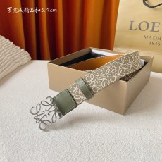 로에베 LOEWE 클래식 캔버스 소가죽 벨트 001-219910