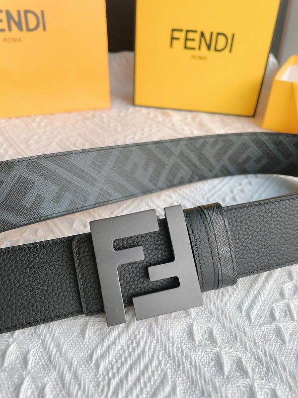 펜디 Fendi 더블 F 로고 금속 버클 소 가죽 벨트 001-219948