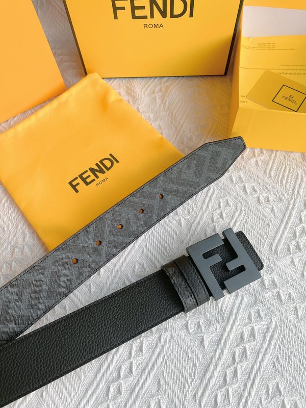 펜디 Fendi 더블 F 로고 금속 버클 소 가죽 벨트 001-219948
