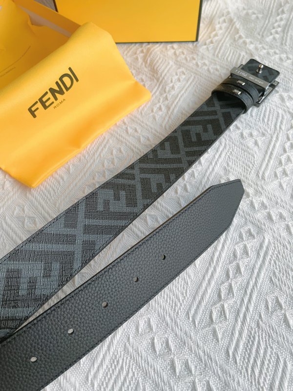 펜디 Fendi 더블 F 로고 금속 버클 소 가죽 벨트 001-219948