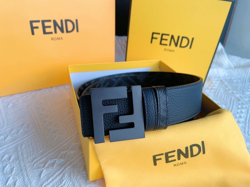 펜디 Fendi 더블 F 로고 금속 버클 소 가죽 벨트 001-219948