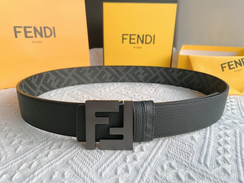 펜디 Fendi 더블 F 로고 금속 버클 소 가죽 벨트 001-219948