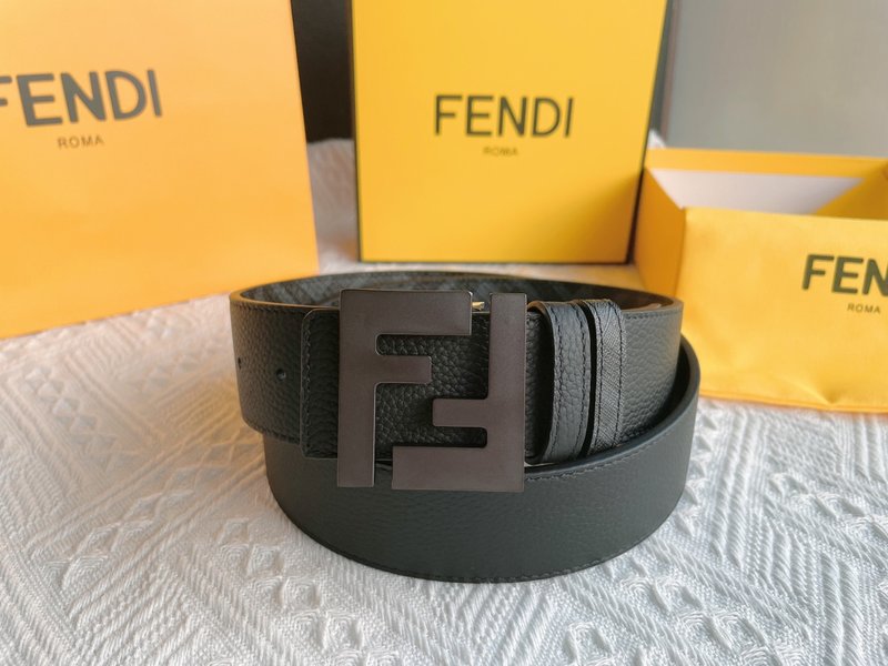 펜디 Fendi 더블 F 로고 금속 버클 소 가죽 벨트 001-219948