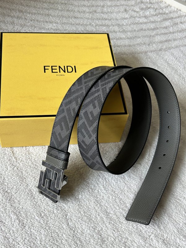 펜디 남성용 양면 FF 패턴 벨트 4.0cm 001-219964