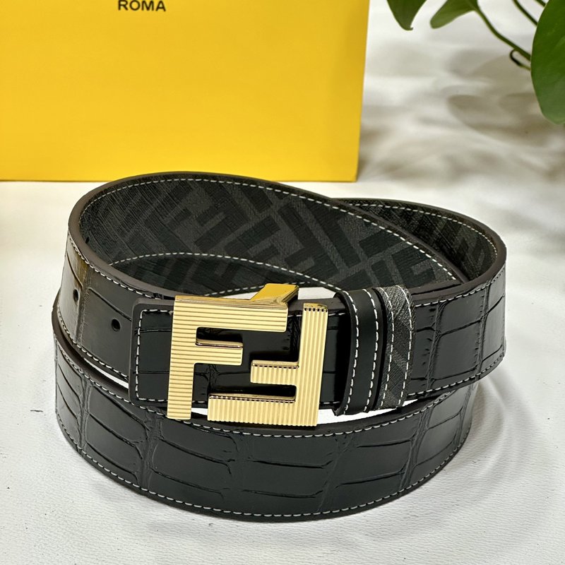 펜디 FENDI 블랙 더블 버클 양면 사용 벨트 001-219987
