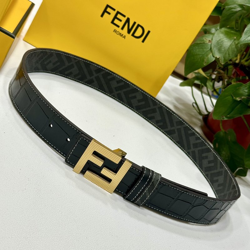 펜디 FENDI 블랙 더블 버클 양면 사용 벨트 001-219987
