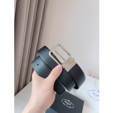 프라다 블랙 비즈니스 캐주얼 벨트 35mm 폭 001-220126