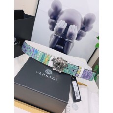 베르사체 바로코 프린트 가죽 벨트 001-220260