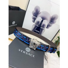 베르사체 라 그레카 프린트 가죽 벨트 001-220300