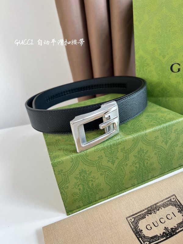 구찌 자동 버클 양면 소가죽 벨트 35MM 001-220348