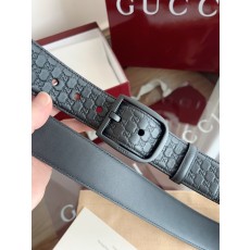 구찌 블랙 소가죽 벨트 4.0cm 폭 001-220390