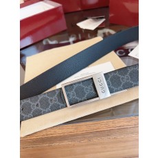 구찌 남성용 양면 벨트 그레이 모노그램 블랙 001-220395