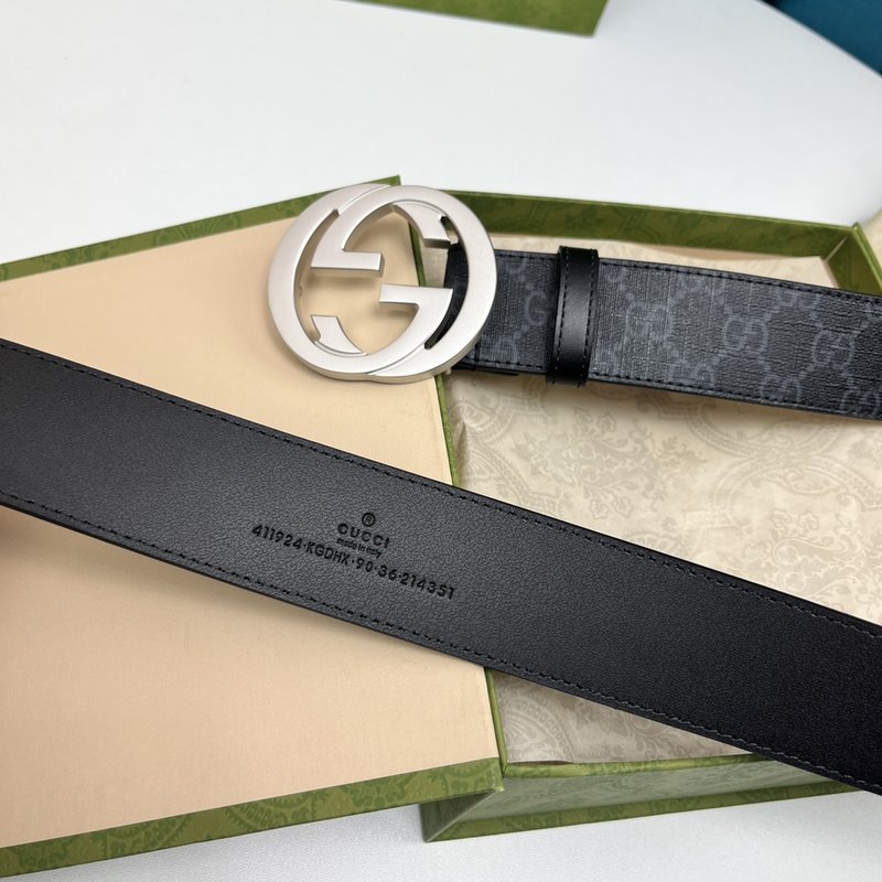 구찌 GG Supreme 블랙 더블 G 벨트 001-220451