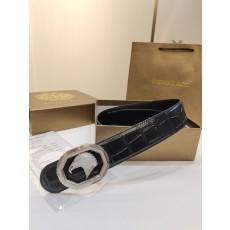 스테파노 리치 악어무늬 소가죽 독수리 버클 벨트 001-220513