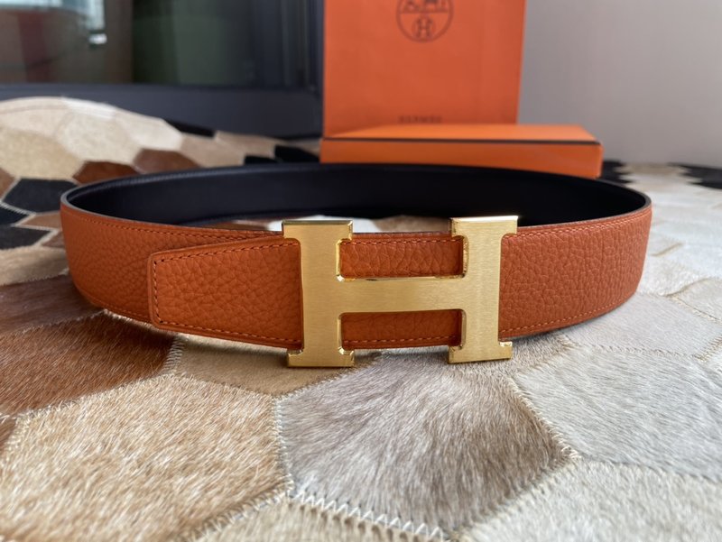 에르메스 남성용 양면 H 버클 벨트 38mm 001-220593
