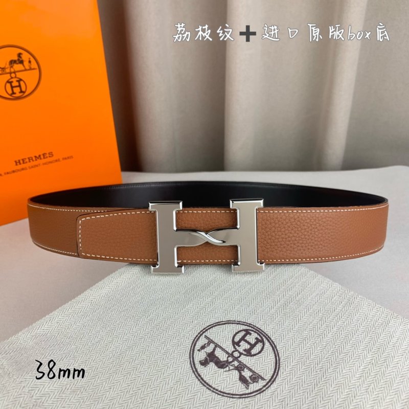 에르메스 양면 소 가죽 벨트 38mm H 버클 001-220647