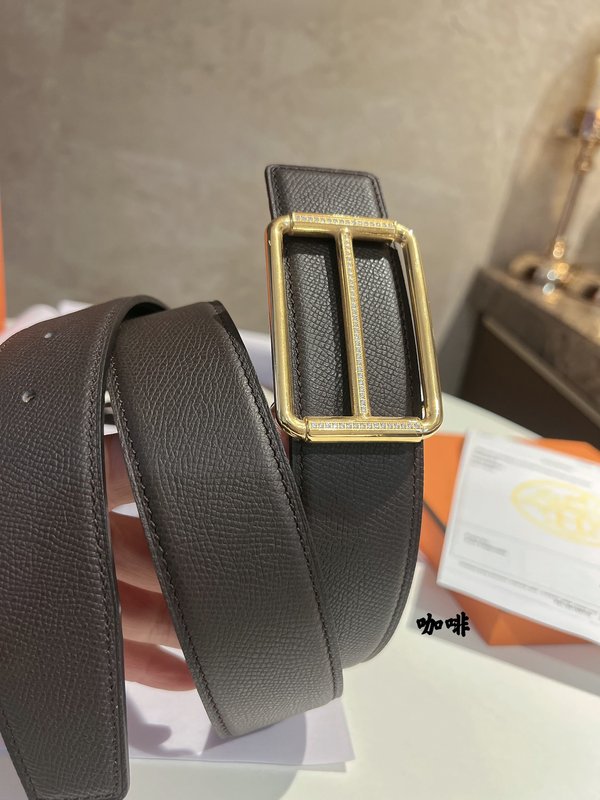 에르메스 블랙 가죽 벨트 3.8cm 001-220721