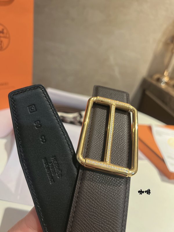 에르메스 블랙 가죽 벨트 3.8cm 001-220721