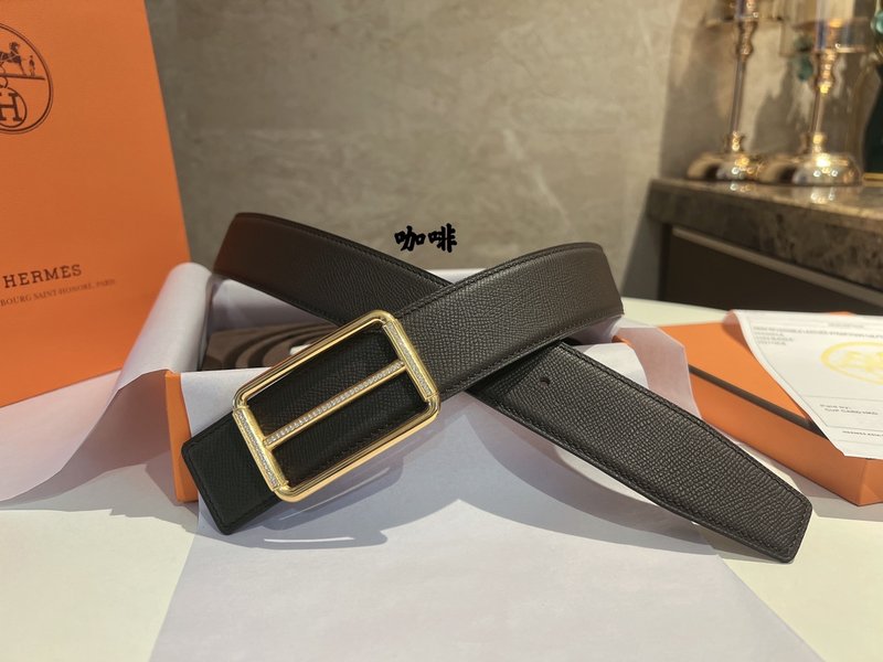 에르메스 블랙 가죽 벨트 3.8cm 001-220721