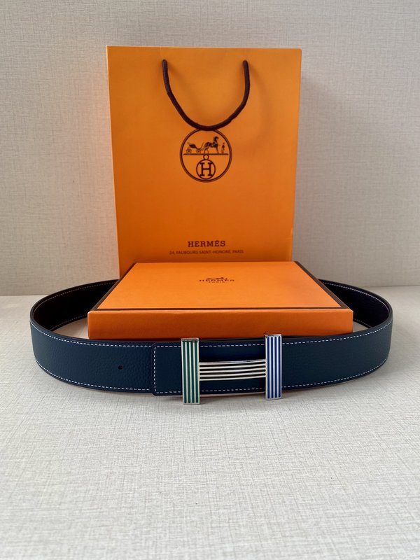 에르메스 양면 리치 그레인 소가죽 벨트 38mm 001-220723