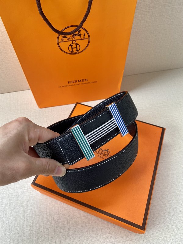 에르메스 양면 리치 그레인 소가죽 벨트 38mm 001-220724