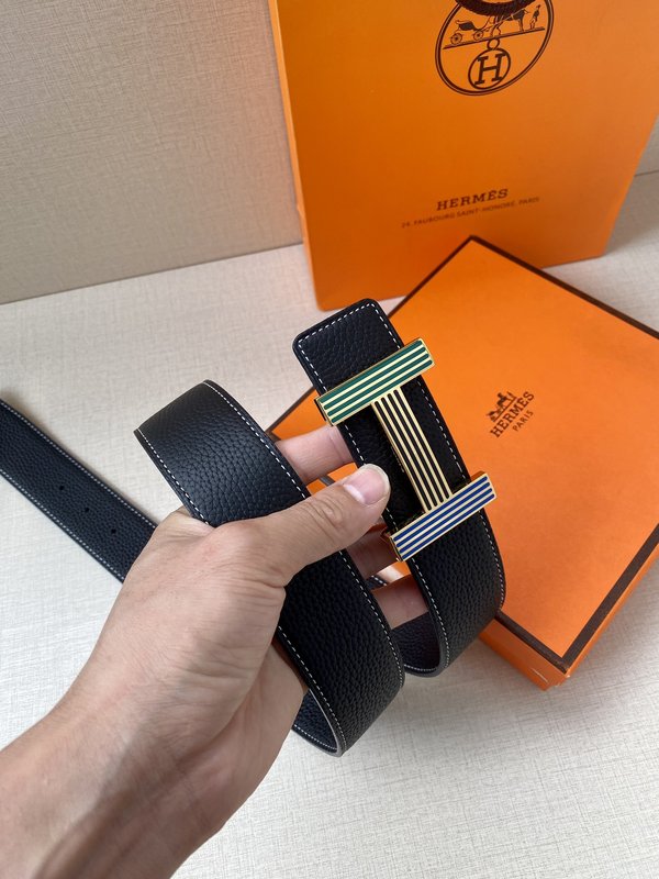 에르메스 양면 리치 그레인 소가죽 벨트 38mm 001-220724