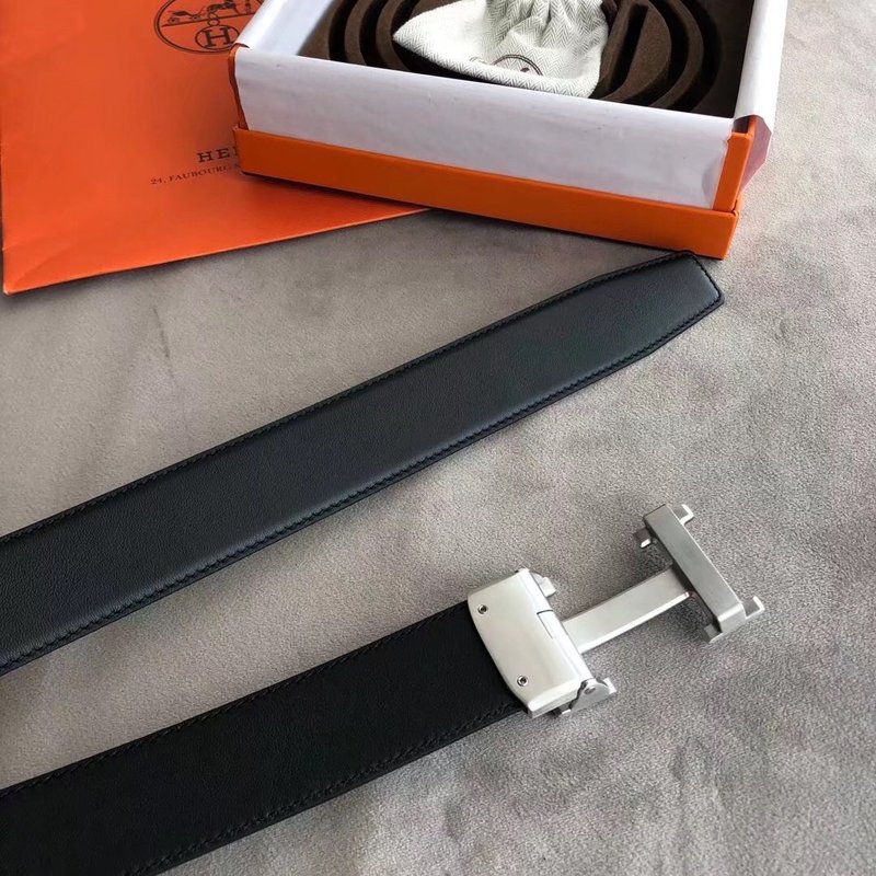 에르메스 35mm 블랙 H 버클 자동 벨트 001-220758