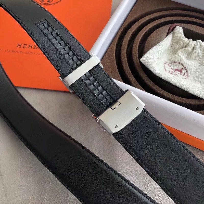 에르메스 35mm 블랙 H 버클 자동 벨트 001-220758