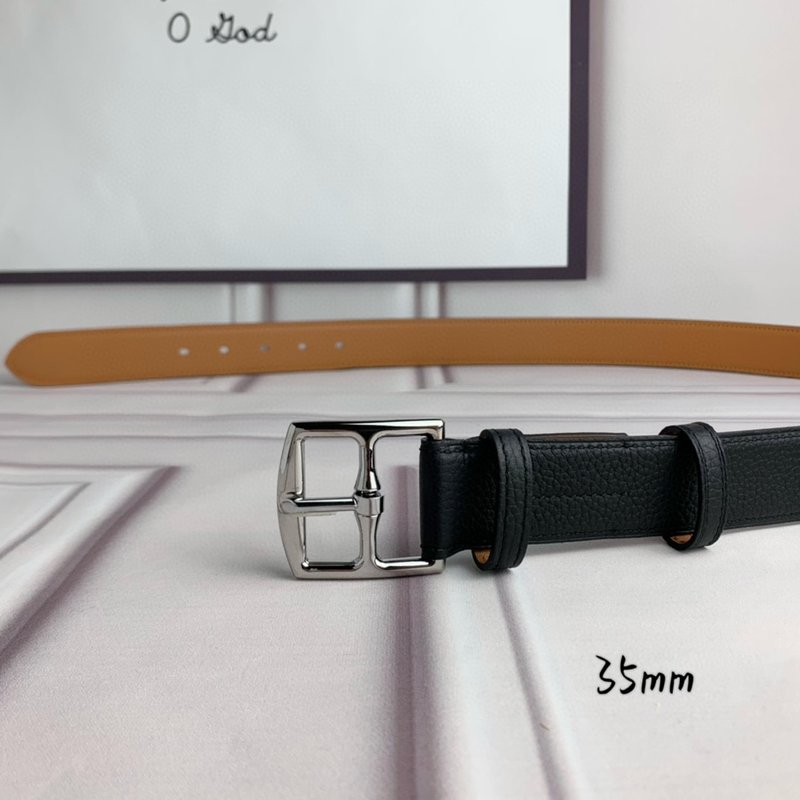 에르메스 블랙 리치 그레인 핀 버클 벨트 001-220783