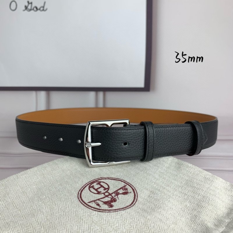 에르메스 블랙 리치 그레인 핀 버클 벨트 001-220783