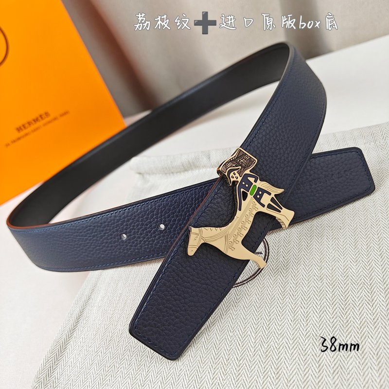 에르메스 양면 소가죽 H 버클 벨트 38mm 001-220787