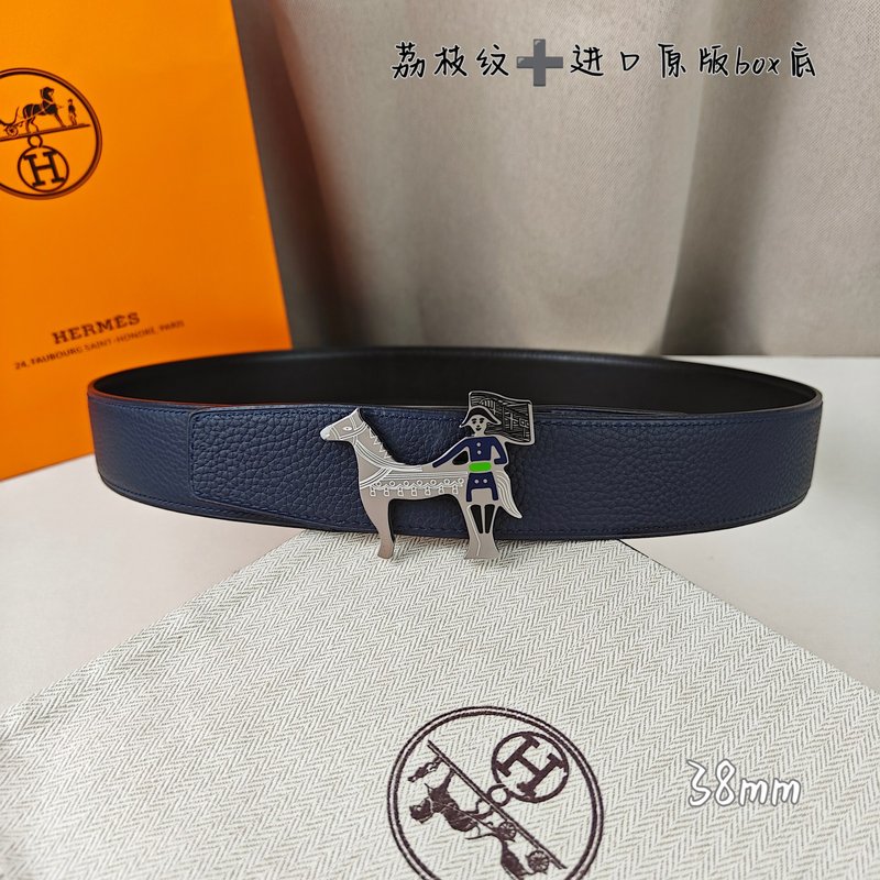 에르메스 양면 소가죽 H 버클 벨트 38mm 001-220787