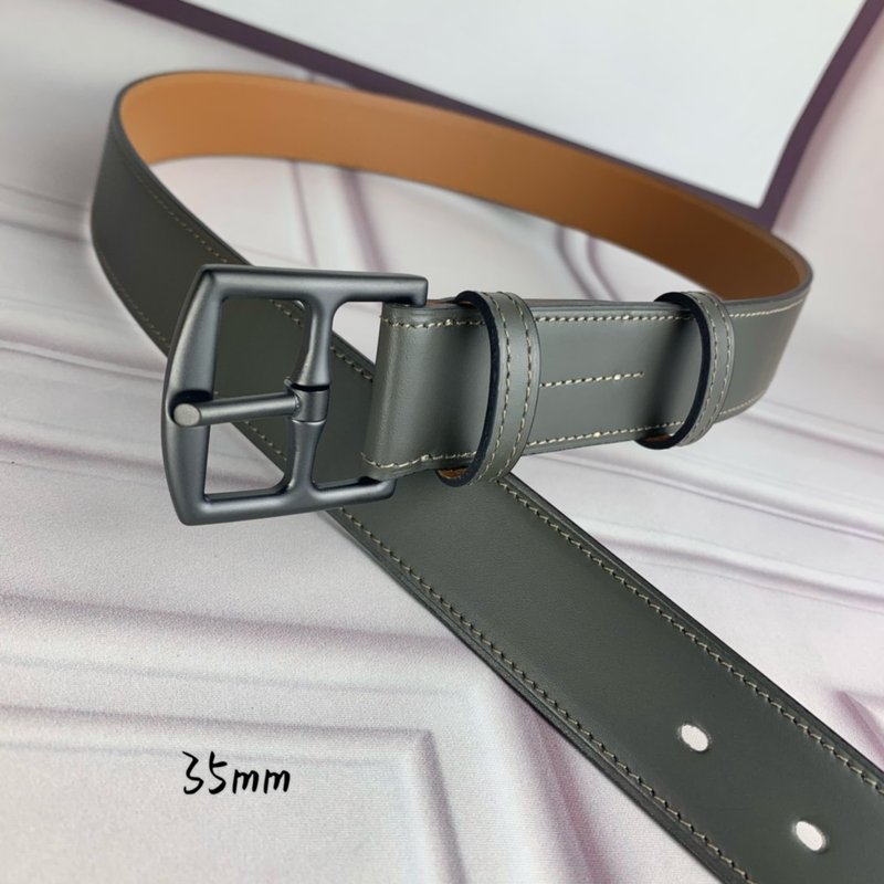 에르메스 그레이 핀 버클 벨트 35mm 수입 소 가죽 001-220802