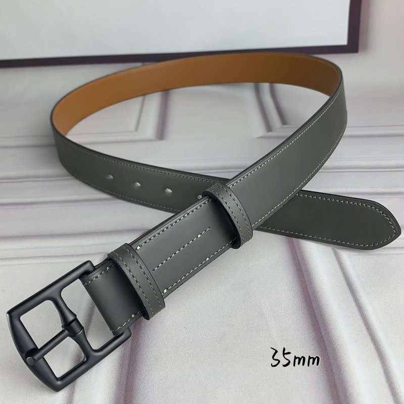 에르메스 그레이 핀 버클 벨트 35mm 수입 소 가죽 001-220802