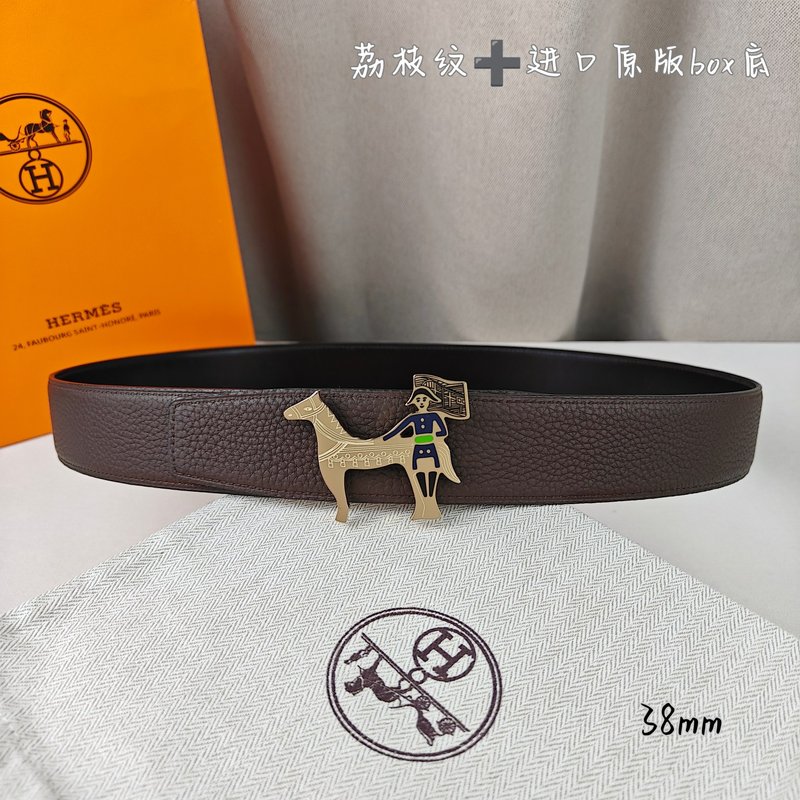 에르메스 양면 소가죽 H 버클 벨트 38mm 001-220804