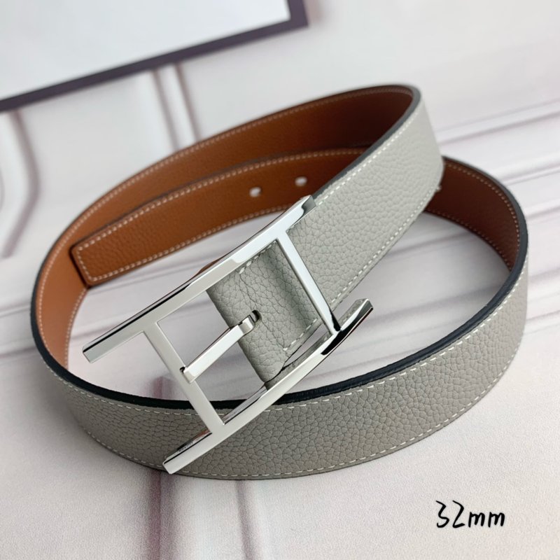 에르메스 양면 라이치 그레인 핀 버클 벨트 32mm 001-220813