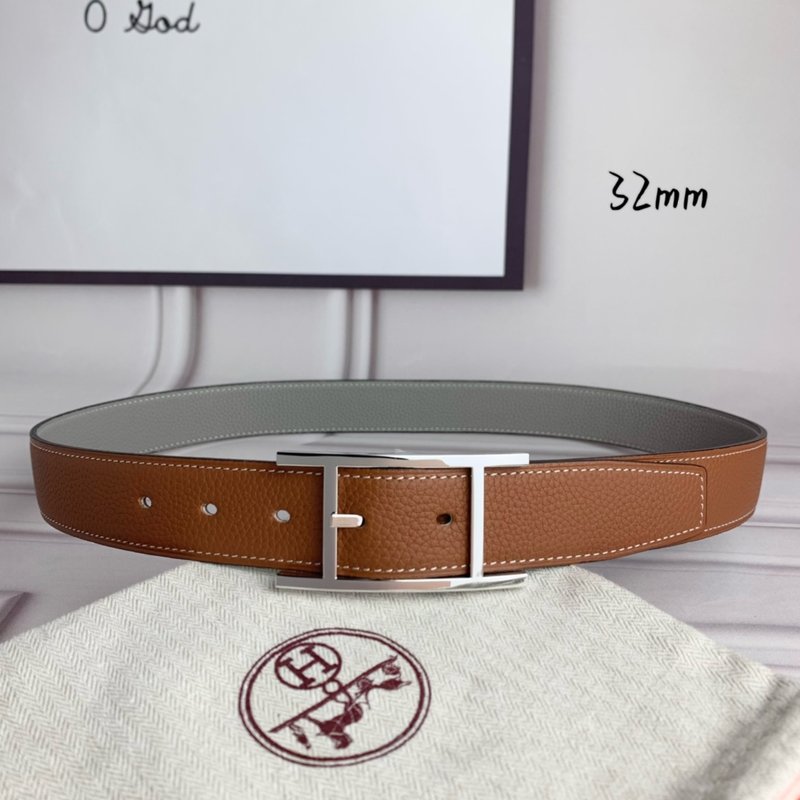 에르메스 양면 라이치 그레인 핀 버클 벨트 32mm 001-220813