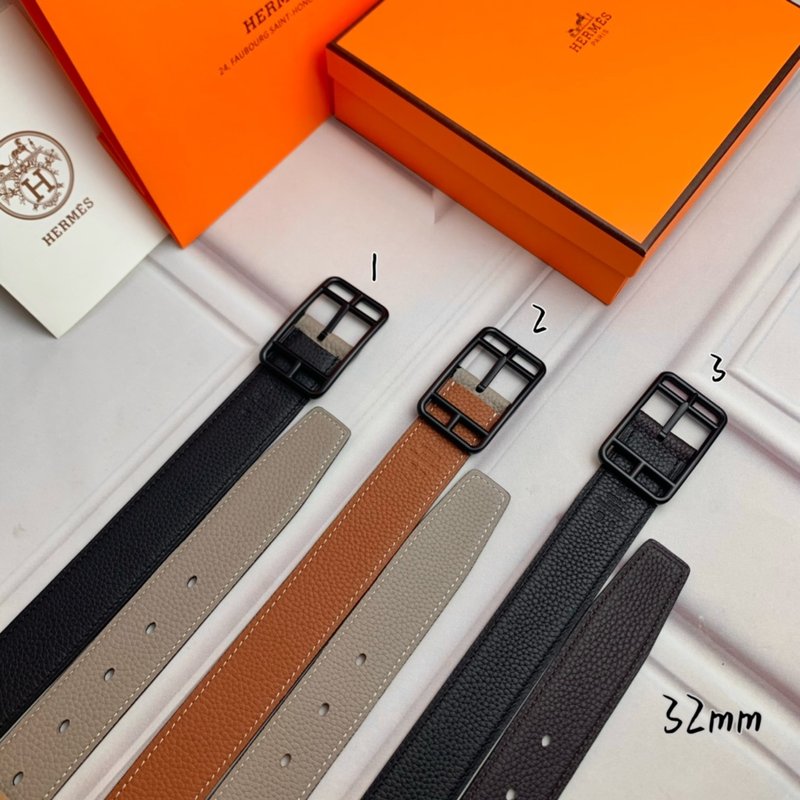 에르메스 양면 리치 그레인 핀 버클 벨트 32mm 001-220827