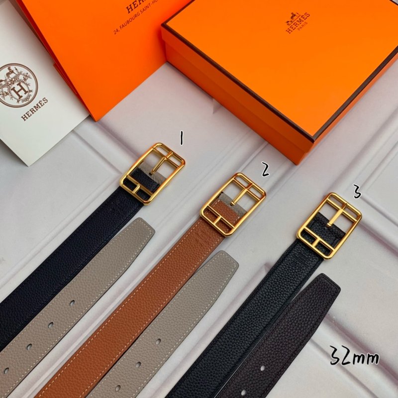에르메스 양면 리치 그레인 핀 버클 벨트 32mm 001-220827