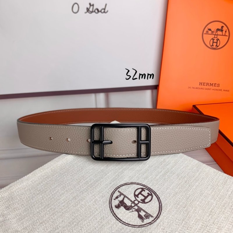 에르메스 양면 리치 그레인 핀 버클 벨트 32mm 001-220829