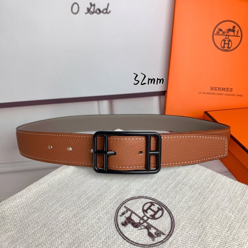 에르메스 양면 리치 그레인 핀 버클 벨트 32mm 001-220829