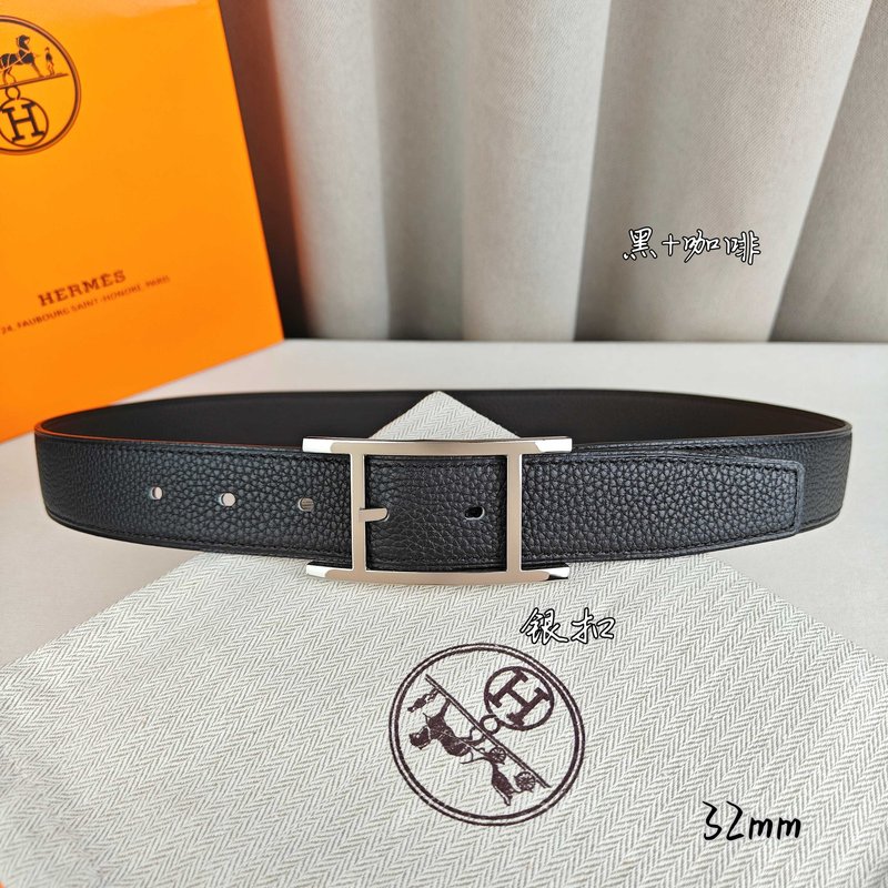 에르메스 양면 리치 그레인 핀 버클 벨트 001-220830