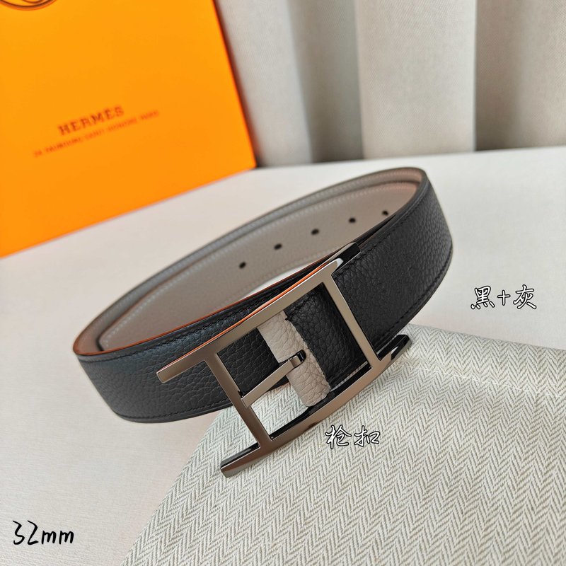 에르메스 양면 리치 그레인 핀 버클 벨트 001-220831