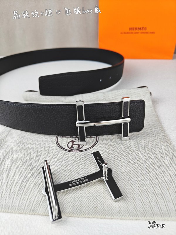 에르메스 클래식 H 버클 양면 가죽 벨트 38mm 001-220842