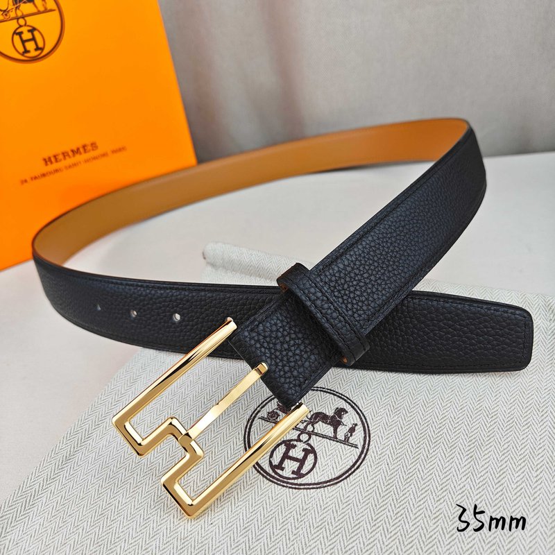 에르메스 블랙 리치 그레인 핀 버클 벨트 001-220856