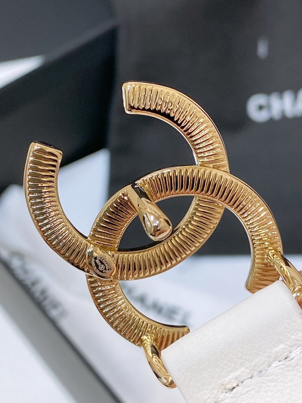 샤넬 24C 라인스톤 레터 로고 송아지 가죽 벨트 001-220919