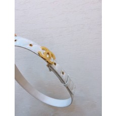 샤넬 양피 체크 자수 버클 벨트 001-220928