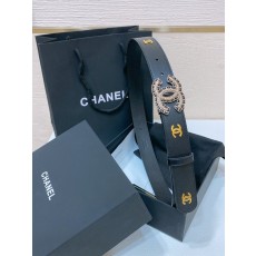 샤넬 24C 수지 크리스탈 블랙 버클 송아지 가죽 벨트 001-220932